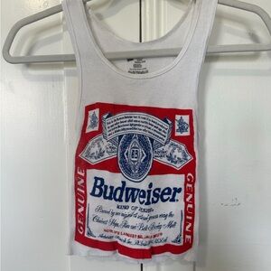 Vintage cropped budweiser tank. Size small